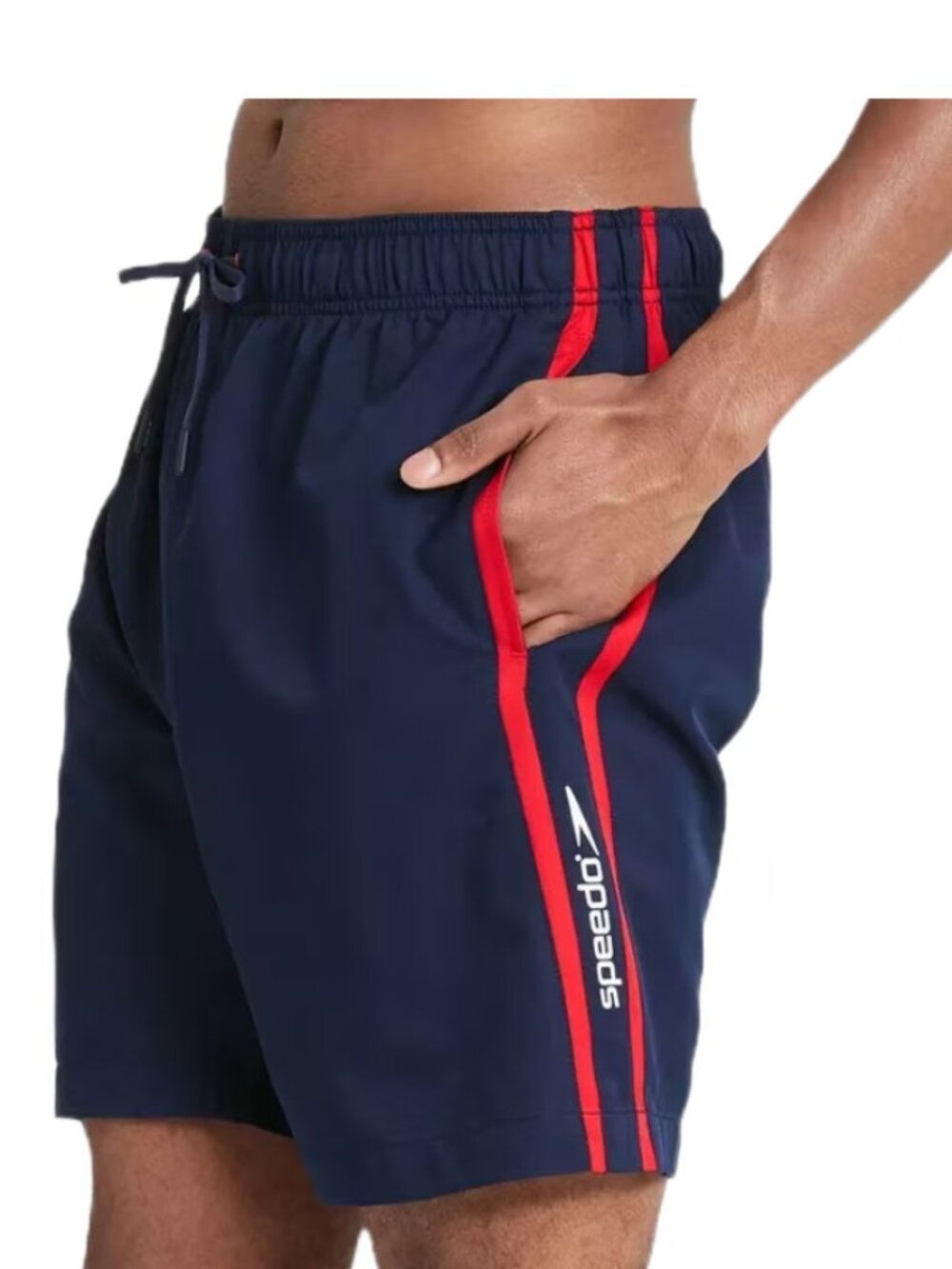 Speedo Men's 8" Colorblock Swim Shorts - XL Navy Red 18" outseam Board Shorts